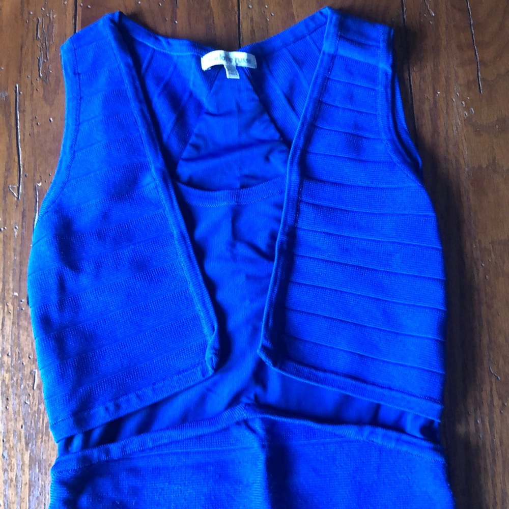 Blue body con dress